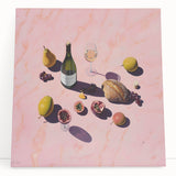 Large black and white canvas featuring assorted kitchen items, suitable as kitchen wall art.