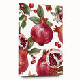 Large abstract wall art of assorted fruits in vivid colors, printed on acrylic glass, suitable for dining room decor.