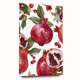 Large abstract wall art of assorted fruits in vivid colors, printed on acrylic glass, suitable for dining room decor.
