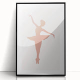 Ballet Dancer Silhouette Framed Print - Girls Bedroom Art