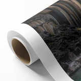 Vibrant rolled canvas artwork depicting a stunning landscape of canyons, showcasing rich earthy tones and intricate details, ideal for home decor or art enthusiasts.