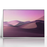 Framed acrylic artwork showcasing a vibrant desert landscape with warm earth tones, enhancing modern decor for a stylish and inviting atmosphere. Perfect for home or office settings.