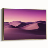 Framed canvas artwork depicting a stunning desert landscape, featuring warm gold tones and intricate details, perfect for enhancing modern home decor.