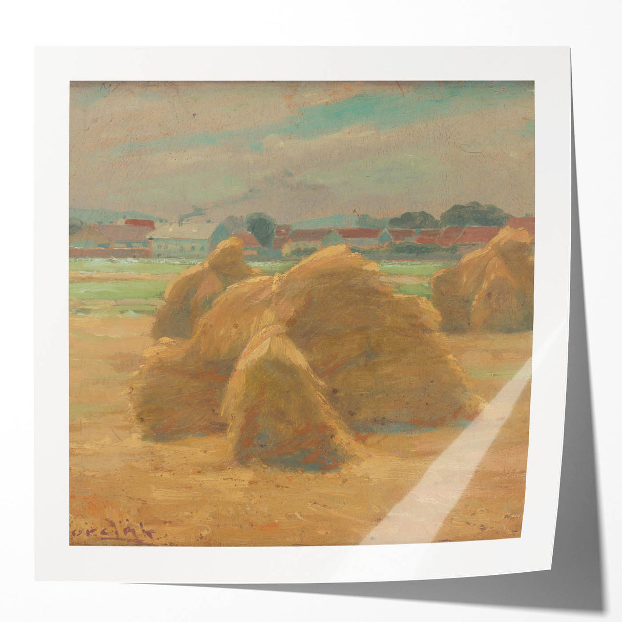 Modern Wall Art - Rustic Harvest Landscape - Peaceful Farm Scene Print