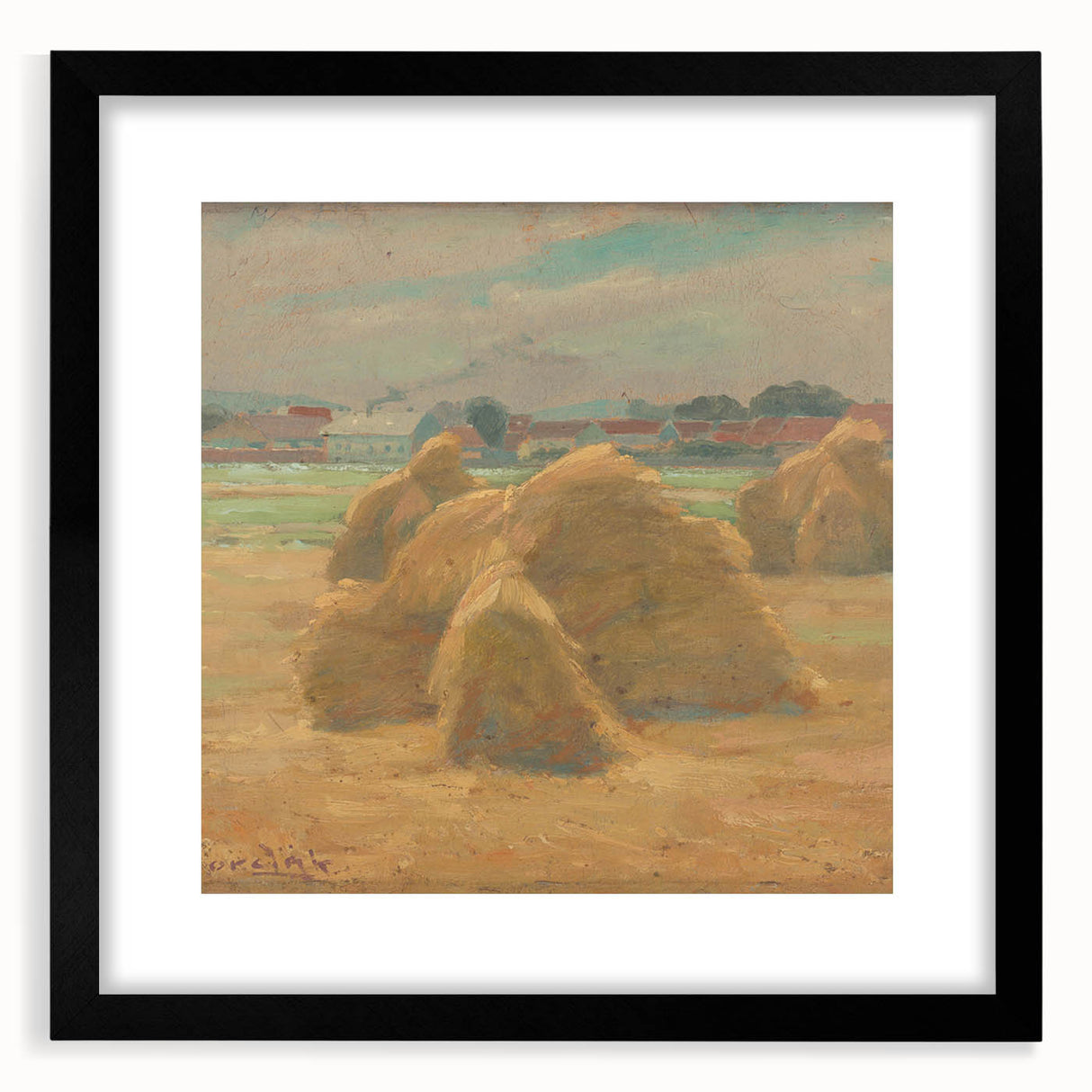 Modern Wall Art - Rustic Harvest Landscape - Peaceful Farm Scene Print