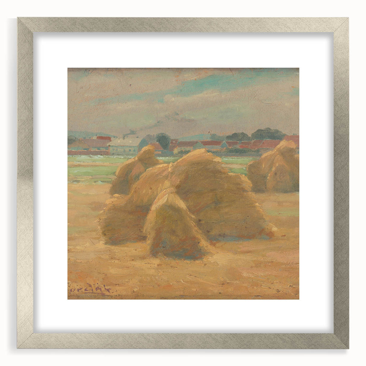 Modern Wall Art - Rustic Harvest Landscape - Peaceful Farm Scene Print