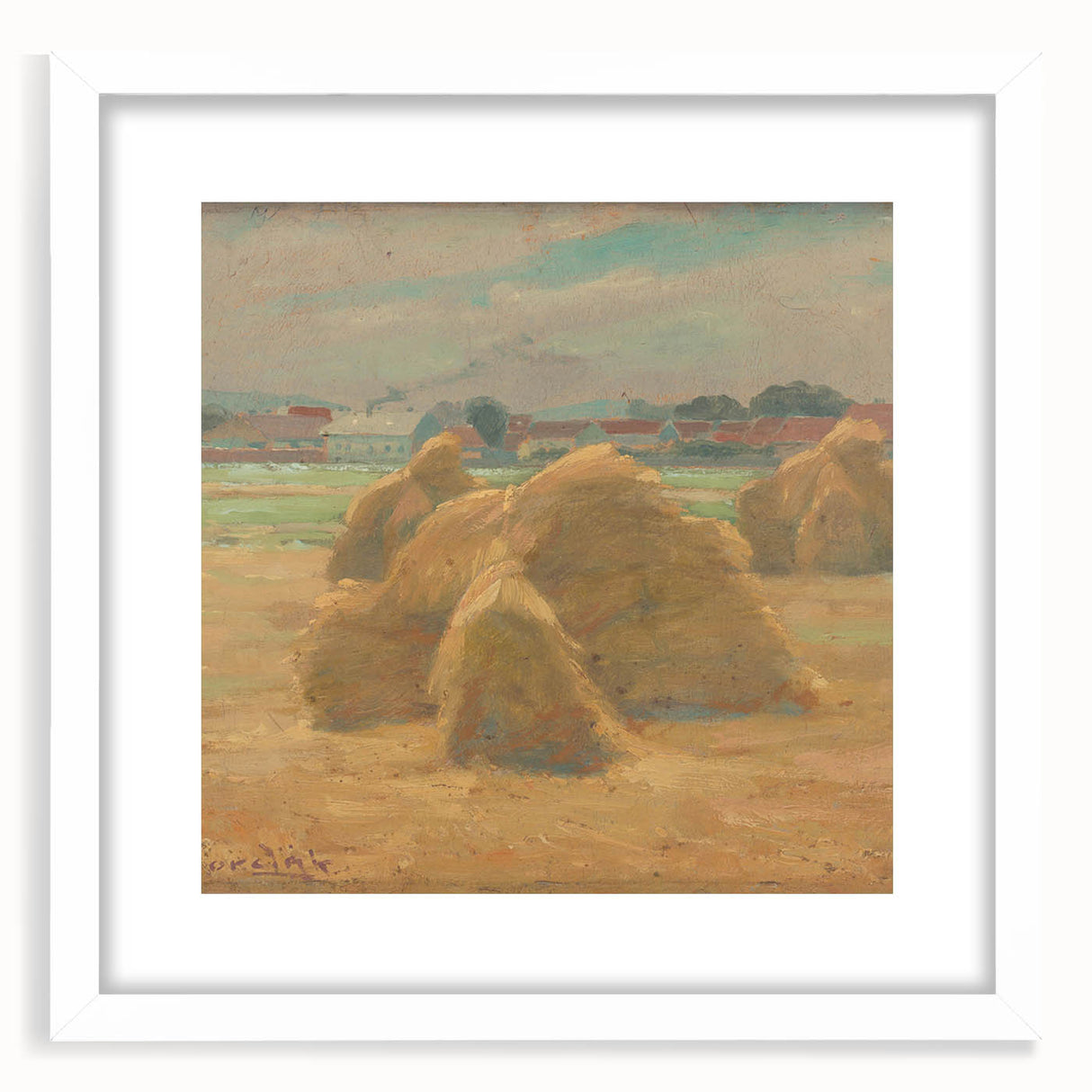 Modern Wall Art - Rustic Harvest Landscape - Peaceful Farm Scene Print