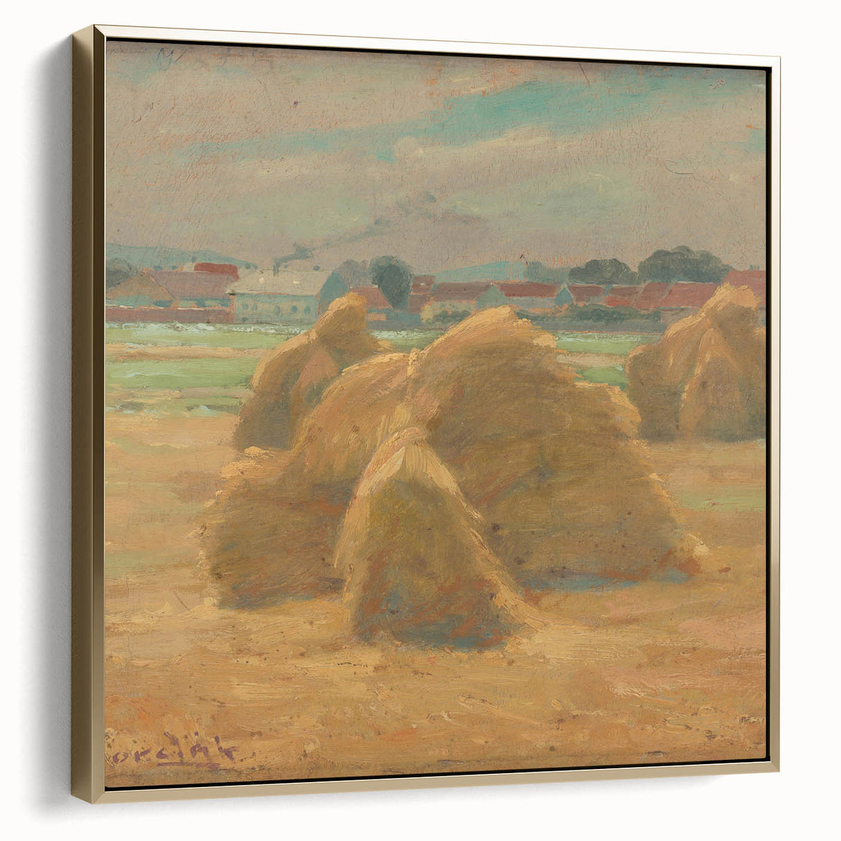 Modern Wall Art - Rustic Harvest Landscape - Peaceful Farm Scene Print