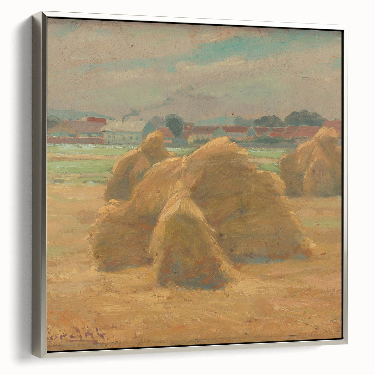 Modern Wall Art - Rustic Harvest Landscape - Peaceful Farm Scene Print