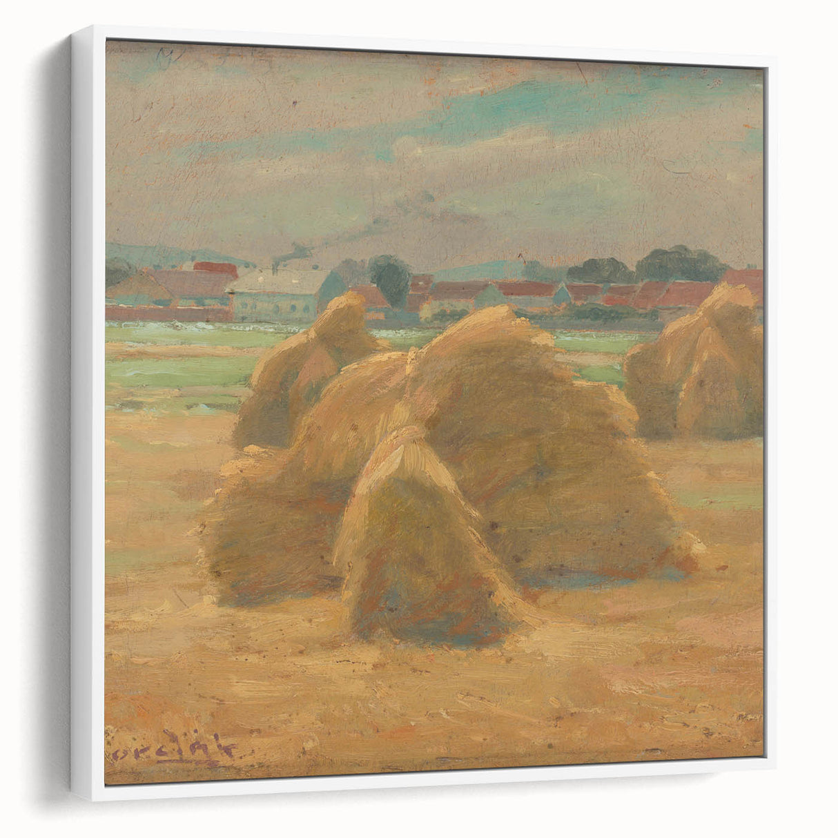 Modern Wall Art - Rustic Harvest Landscape - Peaceful Farm Scene Print