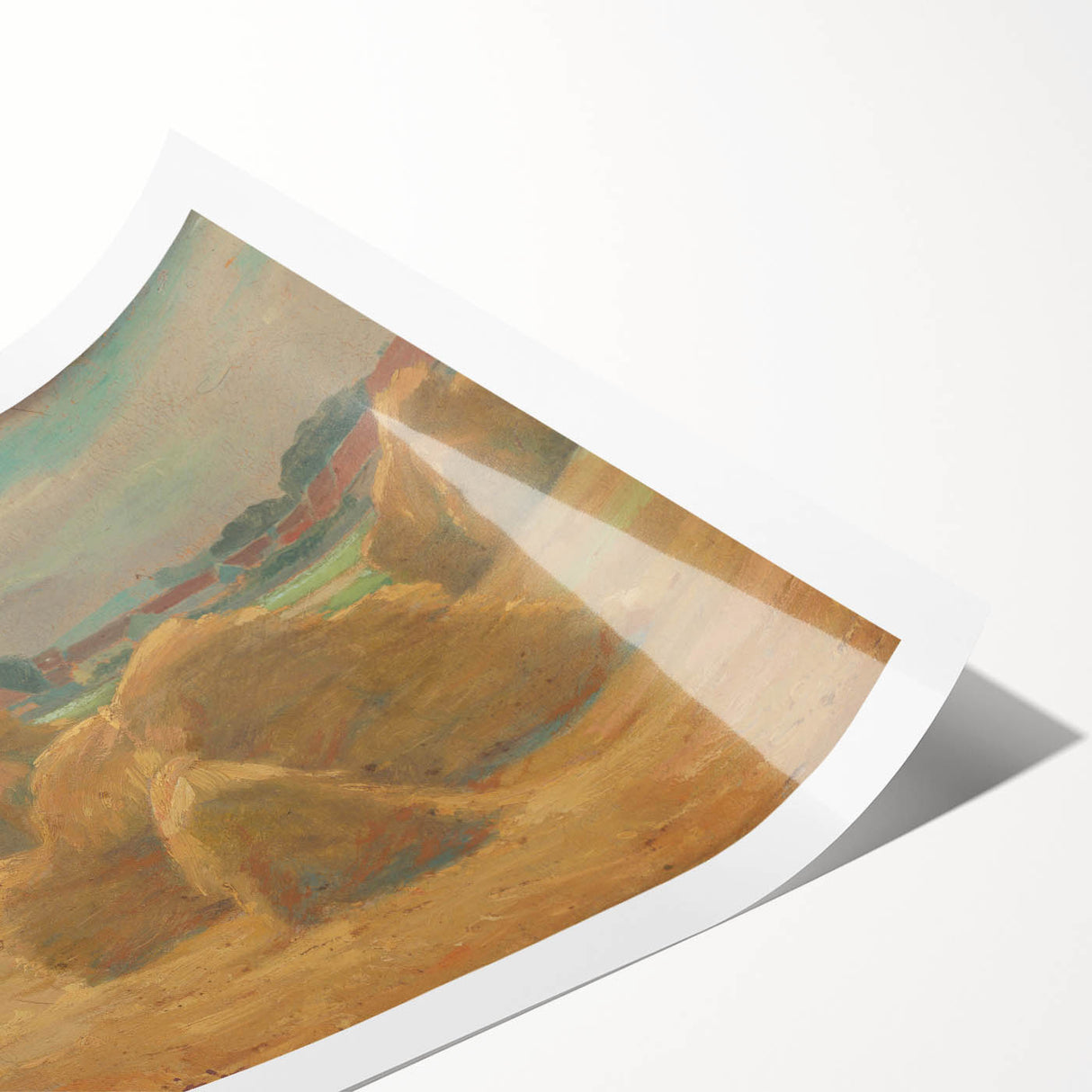 Modern Wall Art - Rustic Harvest Landscape - Peaceful Farm Scene Print