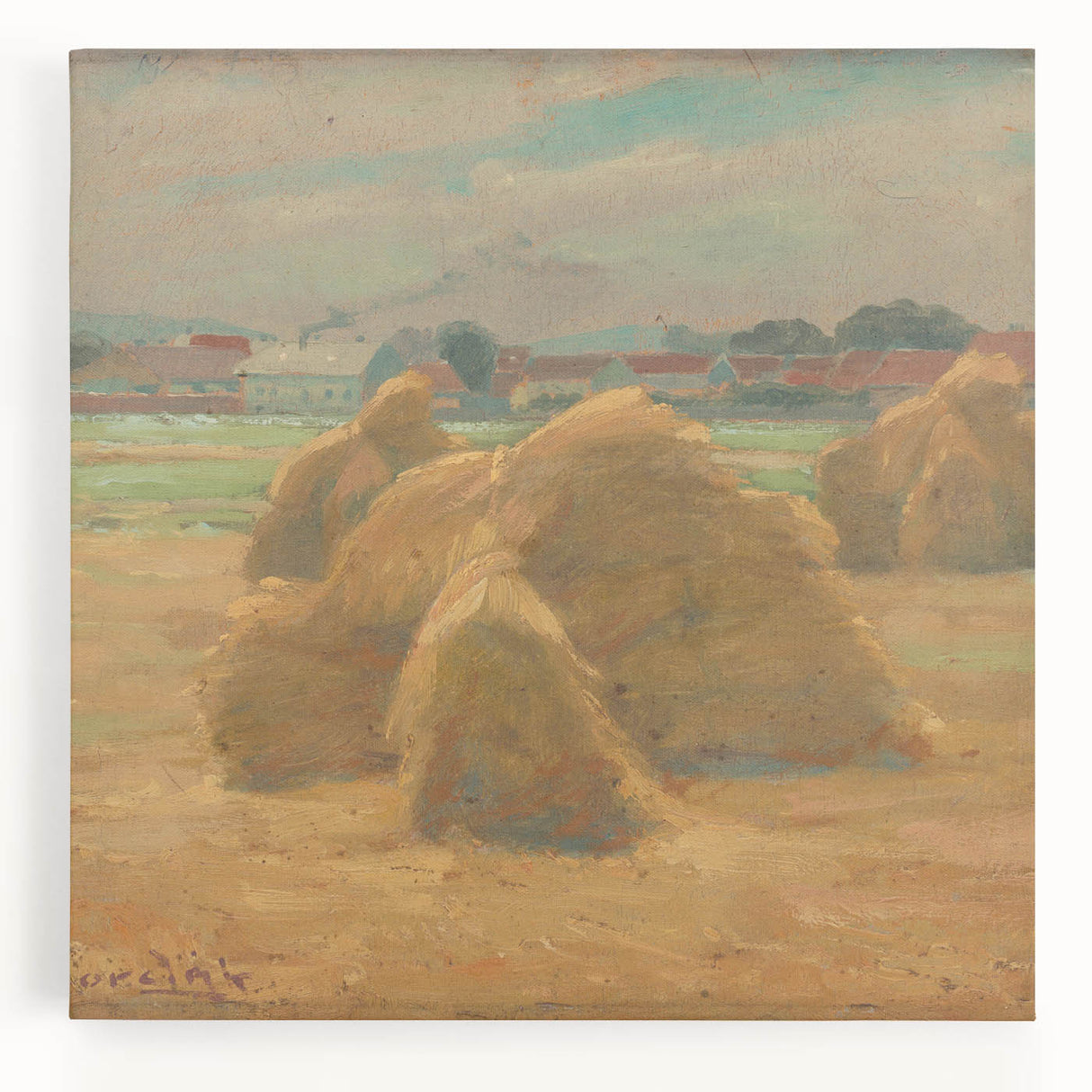 Modern Wall Art - Rustic Harvest Landscape - Peaceful Farm Scene Print