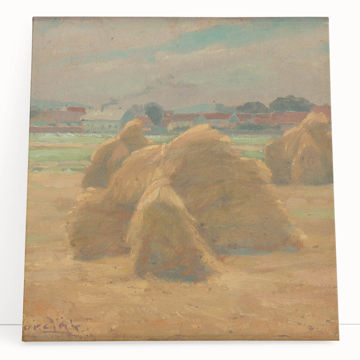 Modern Wall Art - Rustic Harvest Landscape - Peaceful Farm Scene Print