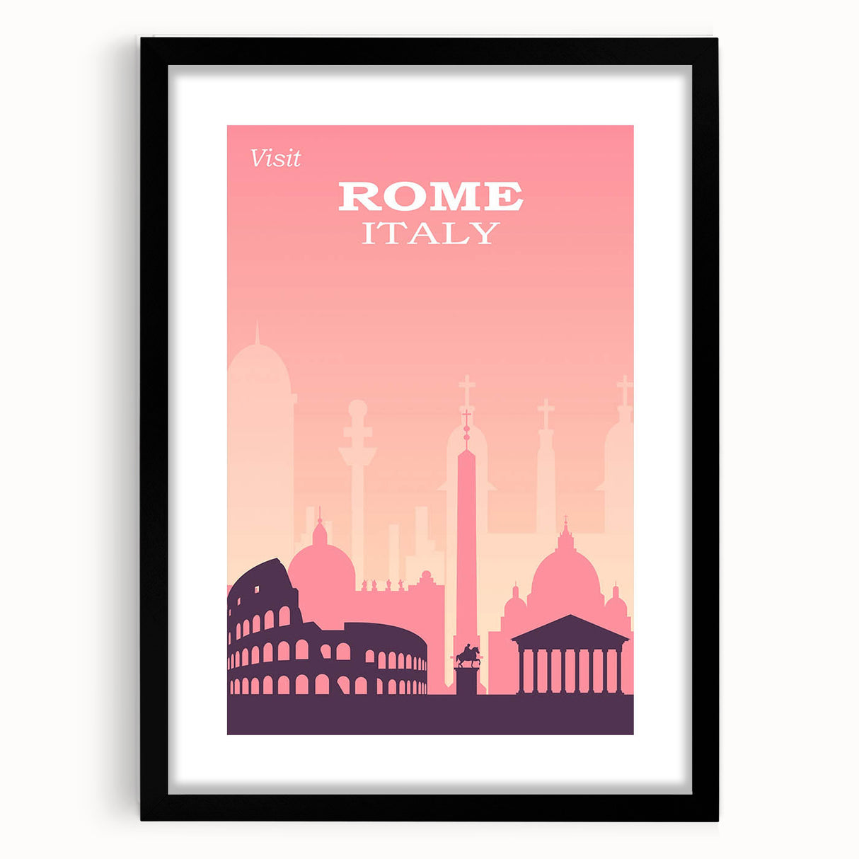 Vintage Rome Travel Poster - Explore Italy Retro Art Print