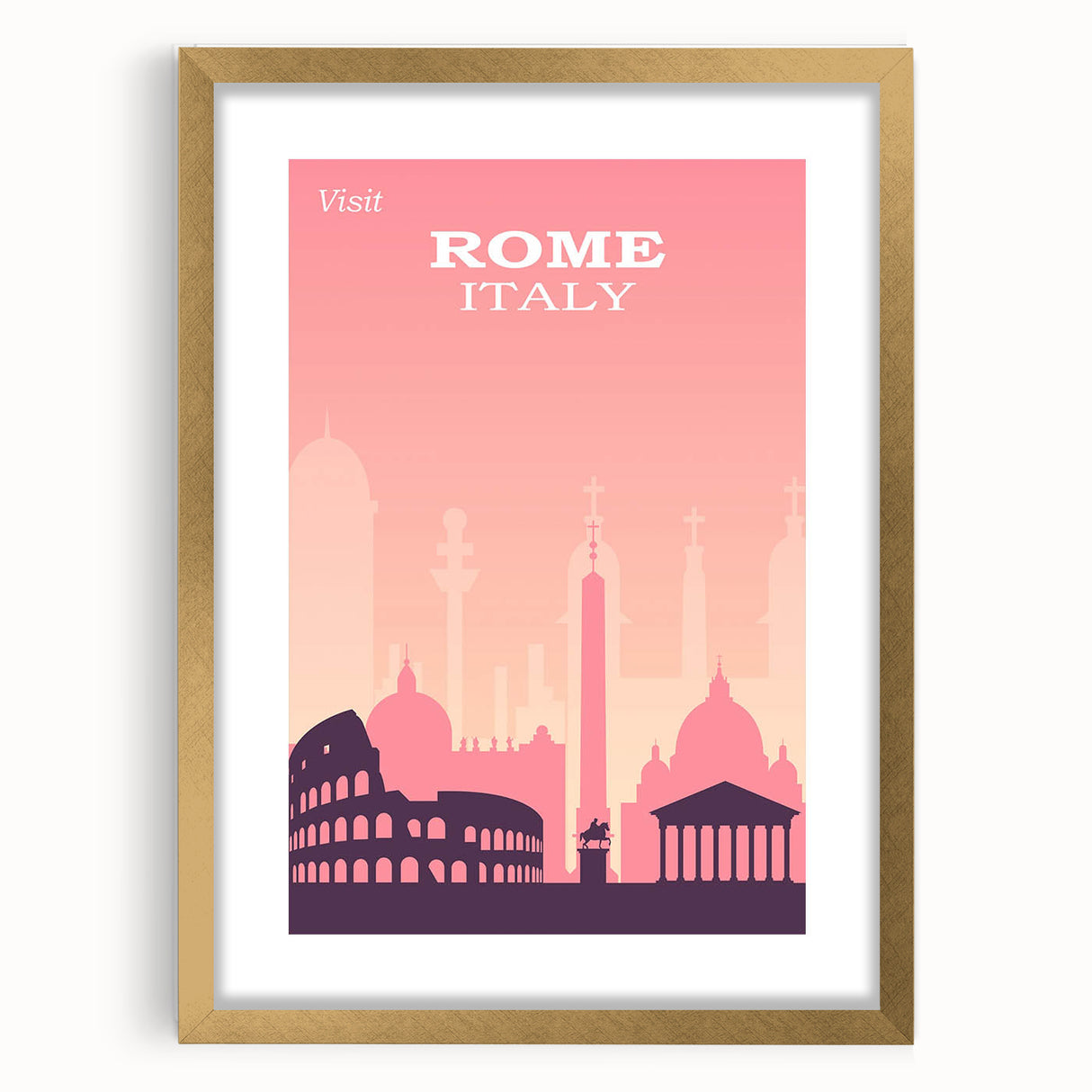 Vintage Rome Travel Poster - Explore Italy Retro Art Print