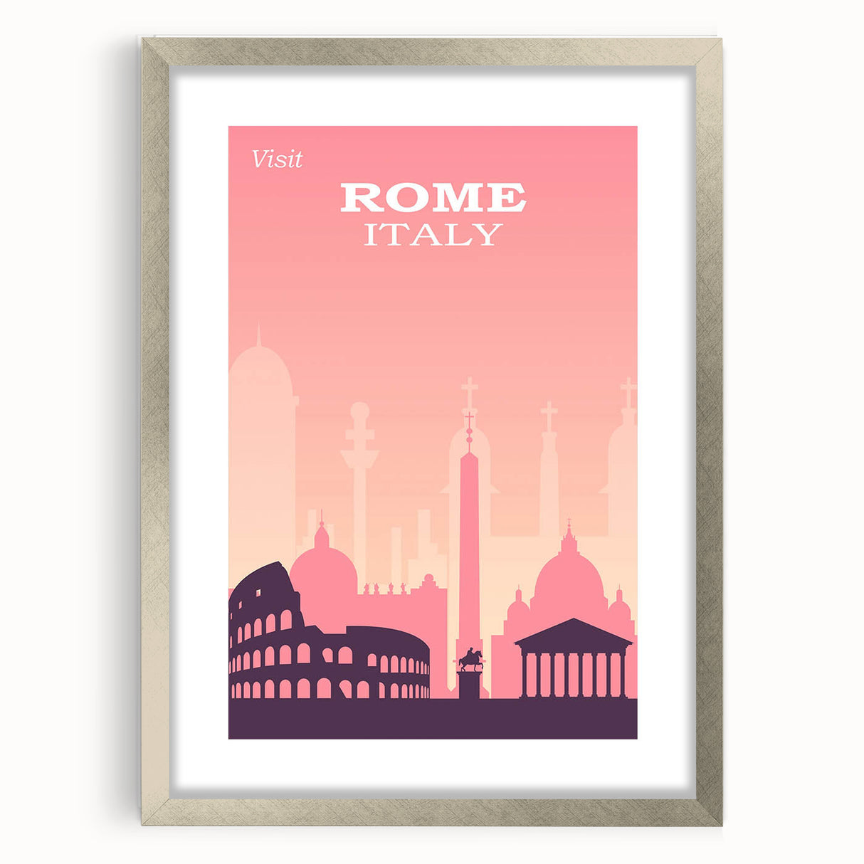 Vintage Rome Travel Poster - Explore Italy Retro Art Print