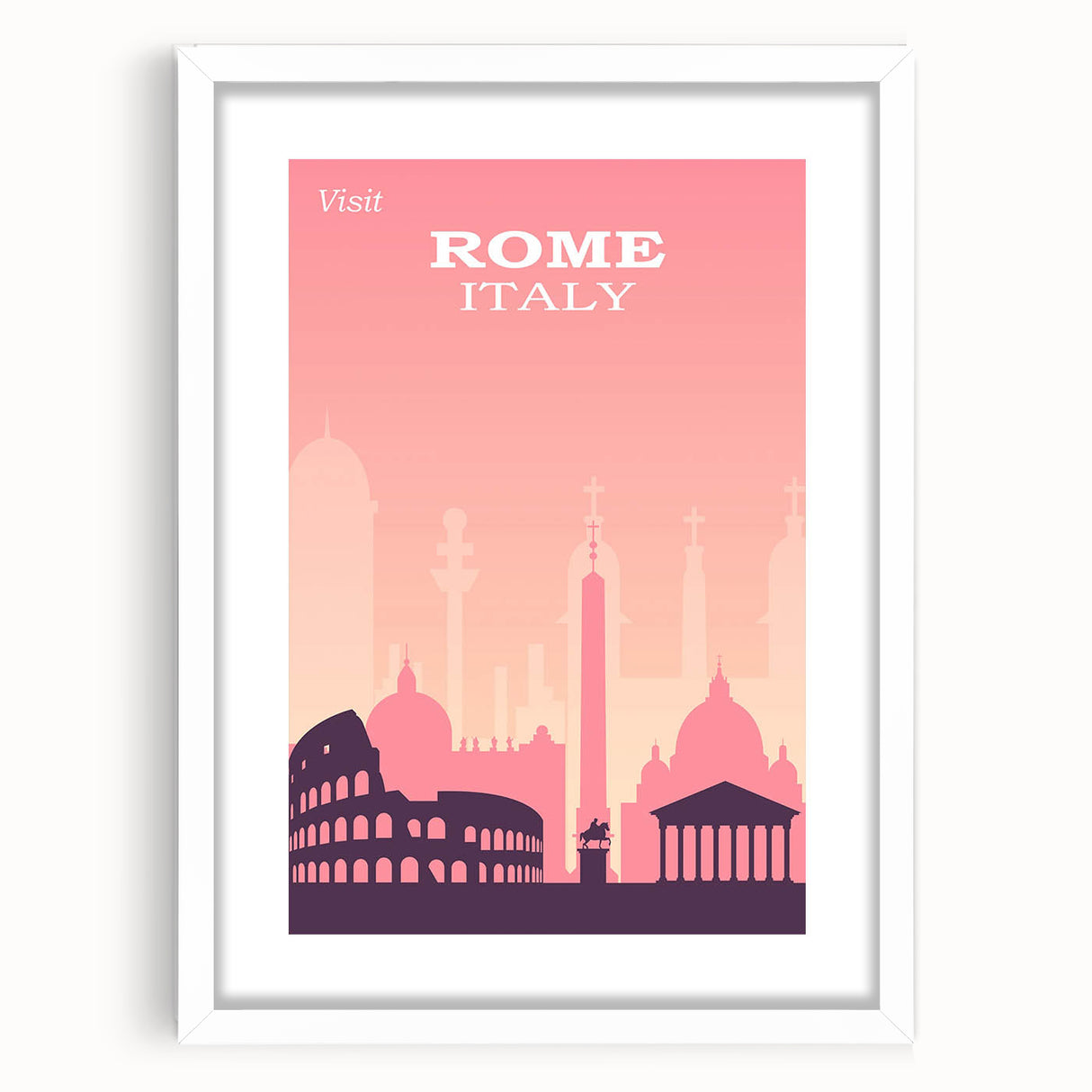 Vintage Rome Travel Poster - Explore Italy Retro Art Print