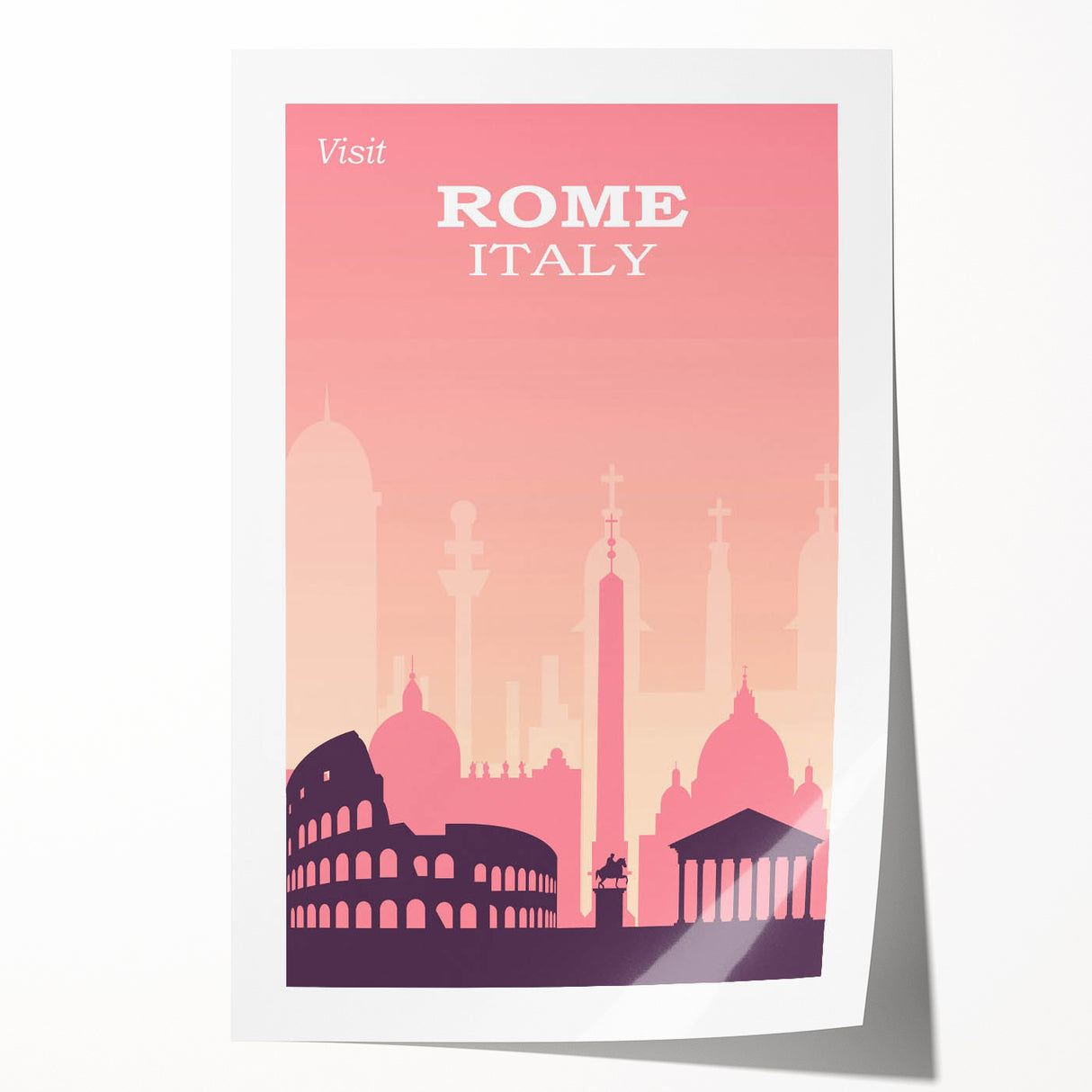 Vintage Rome Travel Poster - Explore Italy Retro Art Print
