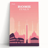 Vintage Rome Travel Poster - Explore Italy Retro Art Print