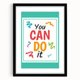 Kids' Room Educational Decor – You Can Do It Motivational Print