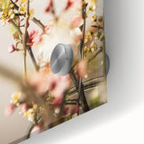 Large abstract wall art in pastel shades on acrylic glass, perfect for dining room art with a mid-century modernist style.