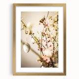 Extra large textured abstract art print in vibrant green and yellow hues, framed in gold, ideal for living room decor.