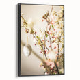 Black and white landscape art painting of spring on framed canvas, ideal for bedroom wall decor.