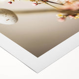 Art deco poster featuring a springtime garden scene in pastel colors on rolled canvas, suitable for dining room walls.