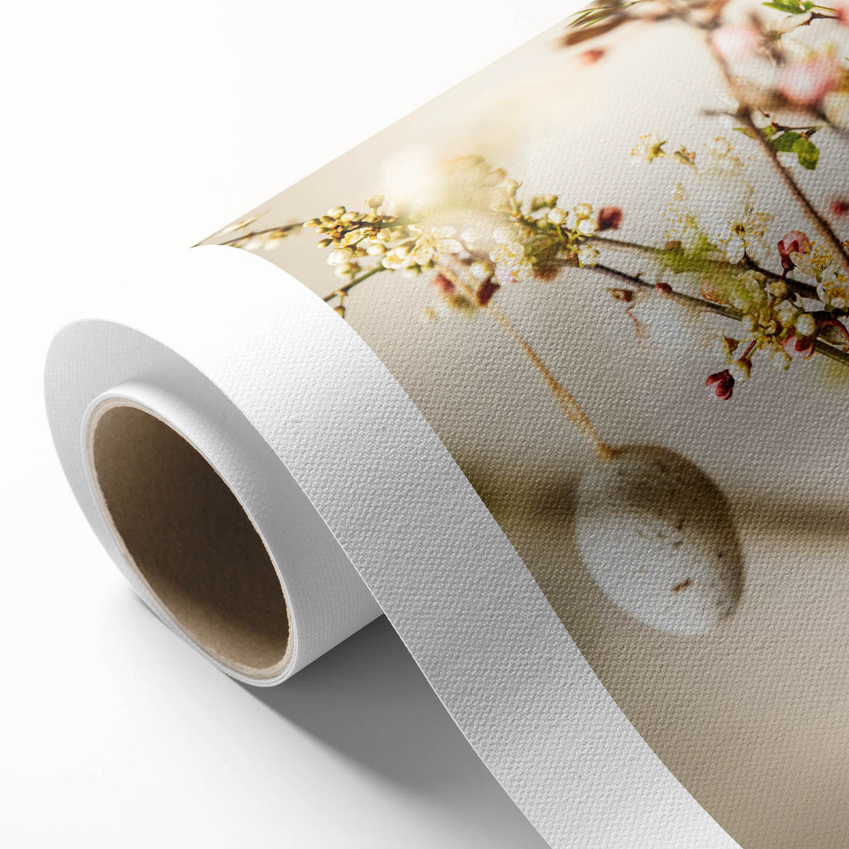 Art Deco style poster featuring spring-themed motifs on rolled canvas, suitable as nursery wall art.