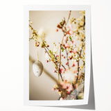 Rolled print of spring-themed floral art in soft pastel shades, suitable for dining room or bathroom decor.