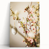 Black and white large canvas depicting a minimalist spring scene, ideal for kitchen wall art.