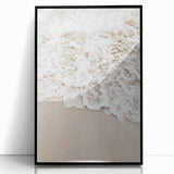 Large abstract wall art featuring swirling blue and white patterns on a black acrylic print.