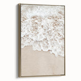 Vintage poster art of a serene landscape on a framed canvas, featuring muted earth tones, ideal for bedroom wall decor.