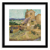 Extra large abstract art print of colorful, textured brushstrokes on a black framed canvas, suitable for living room decor.