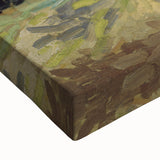 Large art of a black and white landscape painting on stretched canvas, ideal for bedroom wall decor.