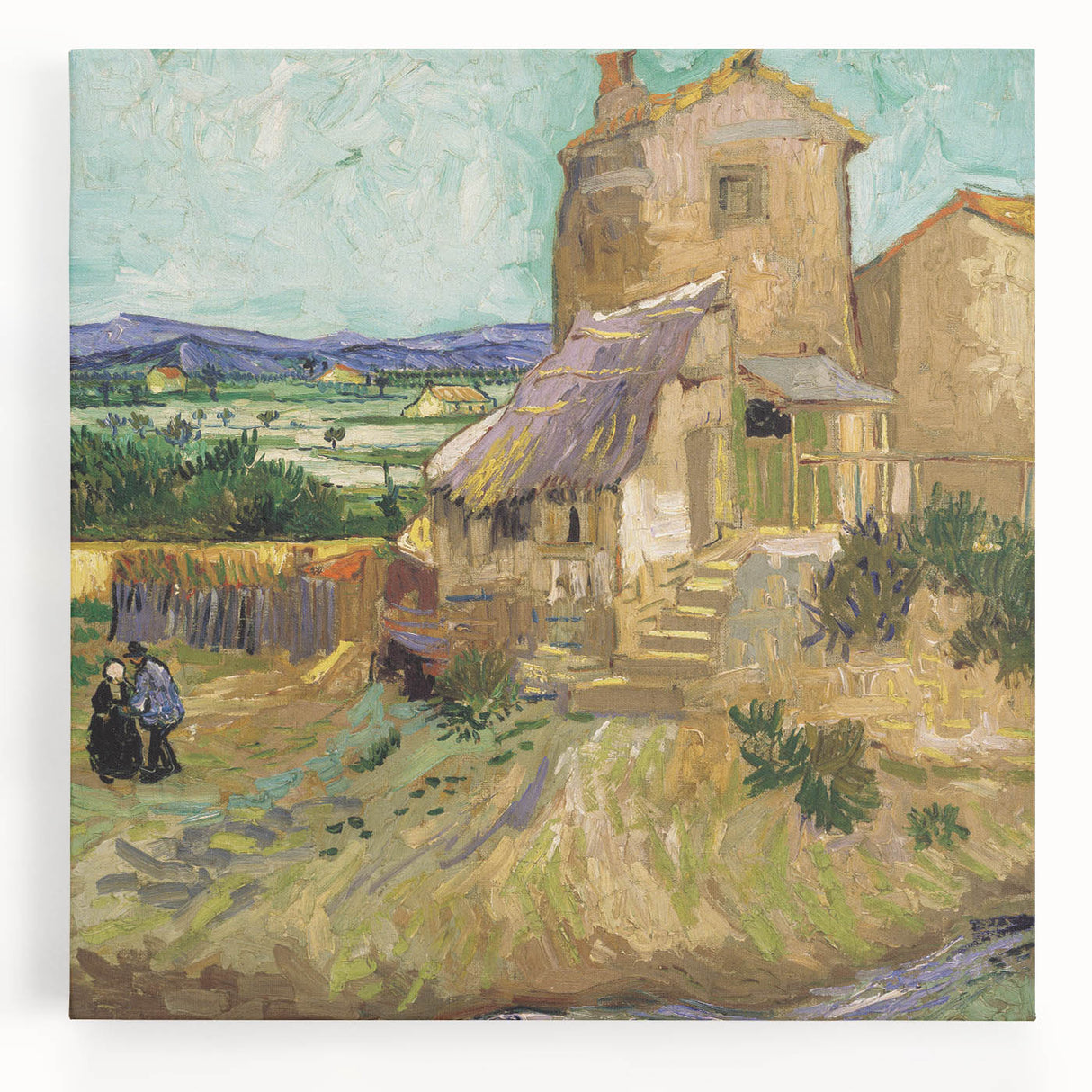 Black and white print of Van Gogh’s 'Starry Night' on large stretched canvas, suited for kitchen wall art.