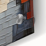 Close-up of abstract strokes wall art on acrylic glass, showcasing vibrant colors and fluid patterns, ideal for modern home decor.