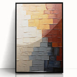 Framed acrylic wall art featuring abstract strokes in black and white, showcasing a modern design with smooth lines, perfect for contemporary decor.