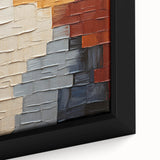Close-up of a framed abstract strokes wall art piece, showcasing vibrant colors and dynamic brushwork, perfect for contemporary home decor.