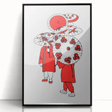 Modern Wall Art – Vibrant Oriental Umbrellas Illustration