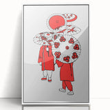 Modern Wall Art – Vibrant Oriental Umbrellas Illustration