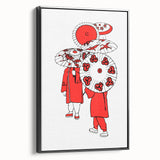 Modern Wall Art – Vibrant Oriental Umbrellas Illustration