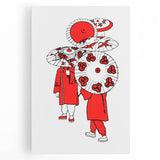 Modern Wall Art – Vibrant Oriental Umbrellas Illustration