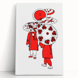 Modern Wall Art – Vibrant Oriental Umbrellas Illustration