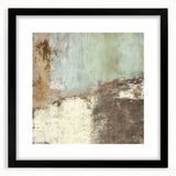 Abstract strokes wall art framed in black with a white mat, showcasing vibrant colors and fluid shapes, perfect for modern home décor and artistic expression.