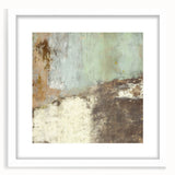 Abstract strokes wall art framed with a white mat, showcasing vibrant colors of blue, pink, and yellow, ideal for modern home decor. Perfect focal point for living spaces.