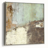 Framed canvas wall art showcasing an abstract strokes design in silver tones, highlighting modern decor with a sleek side view, perfect for contemporary interiors.