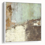 Framed abstract strokes wall art in a modern white frame, showcasing vibrant colors and fluid designs, perfect for enhancing contemporary home decor.