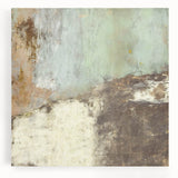 Abstract strokes wall art on stretched canvas showcasing vibrant blue, orange, and yellow hues, adding a modern touch to any decor, perfect for living spaces.