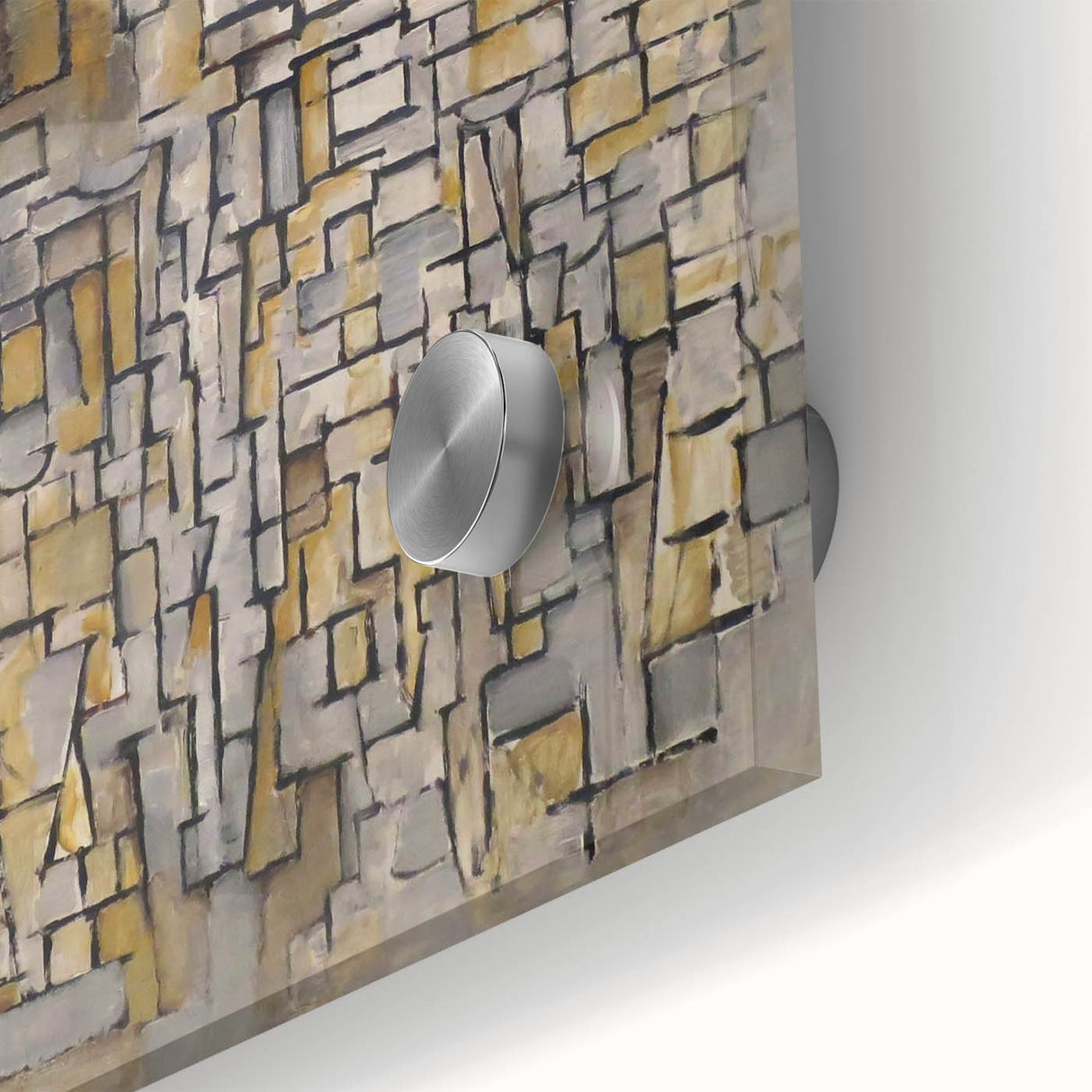 Modern Wall Art – Abstract Composition in Gold and Gray